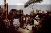 ZAIS, Giuseppe Ancient Ruins with a Great Arch and a Column fgu oil painting reproduction